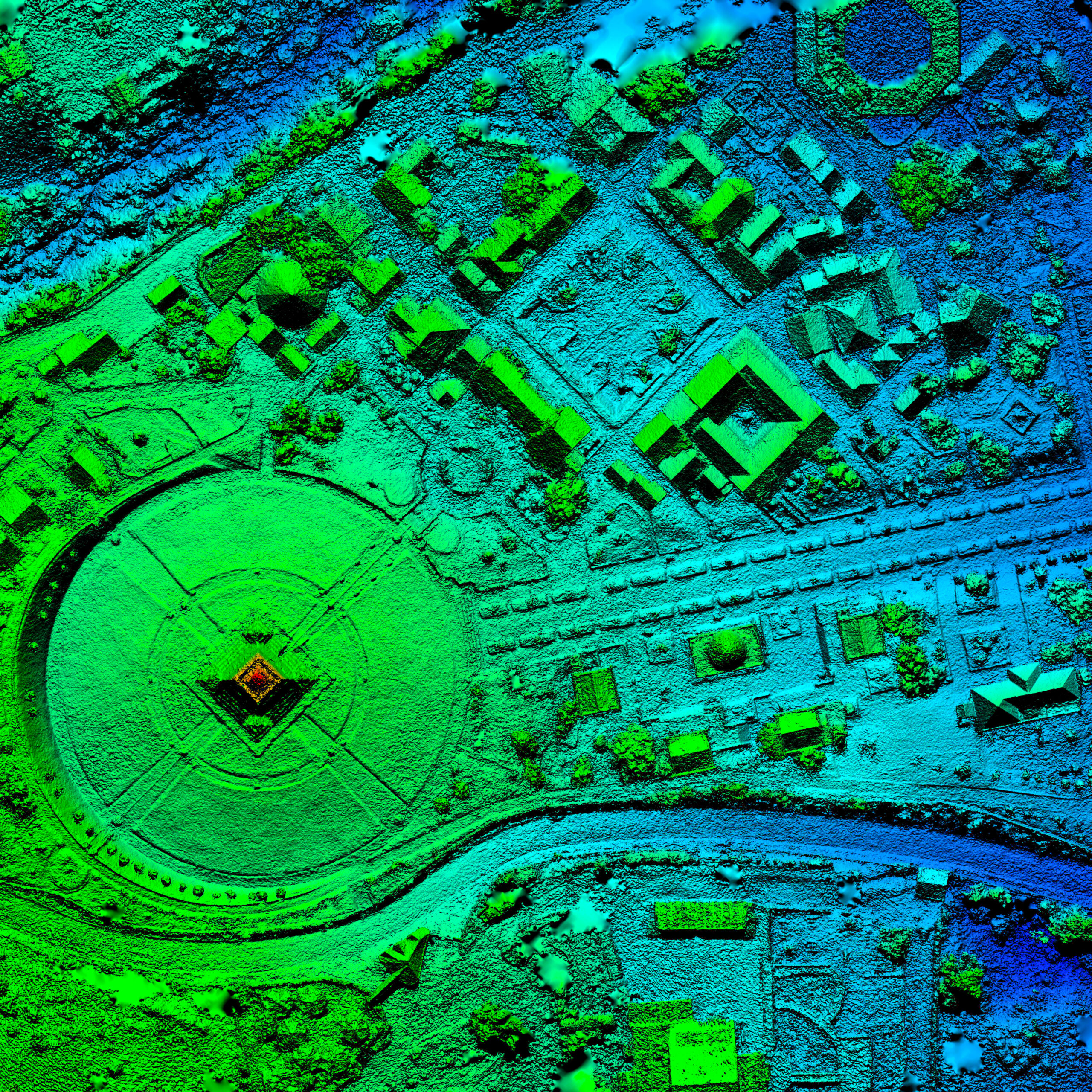 High Resolution Orthorectified Orthorectification Aerial Map Used For Photogrammetry